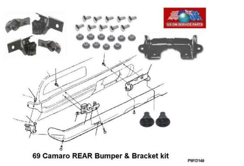 Bracket Kit: 69 Camaro Rear Bumper (5)